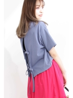 コットンデザインカットソー/ブルー(110)