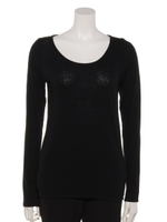 コットンロングスリーブプルオーバー/黒