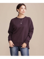 サイドスリットバイオ裏毛プルオーバー/ブラウン