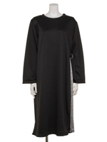 サイドプリーツチェックプリントワンピース/その他 ライトグレー