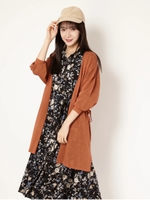 サイドリボンカーデ/ブラウン