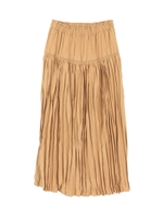 シャーリングワッシャープリーツスカート/ライトブラウン