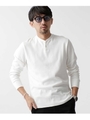 ジャストＶネックヘンリーＴシャツ長袖/ホワイト(030)
