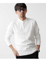 ジャストＶネックヘンリーＴシャツ長袖/ホワイト(030)
