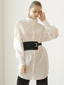 スカーフボリュームスリーブブラウス/WHT