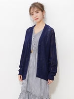 スカシアミサマーユルカーディガン/ネイビー