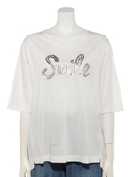 スマイルロゴ・プリントＴシャツ/オフ