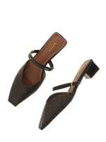 ソフトスクエアトゥミュールシューズ/BLACK