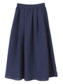 タックギャザーロングスカート/ネイビー