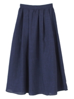 タックギャザーロングスカート/ネイビー