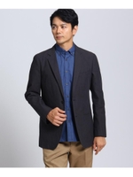 ダイヤ柄ジャガード　ケアレスデニムジャケット/ブラック(019)