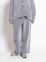 ダブルフェイスストライプジャカードワイドパンツ/ネイビー