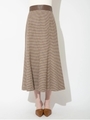 チェックツイルナロースカート/ブラウン