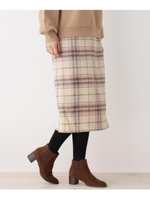 チェック柄 タイトスカート/ナチュラル(250)