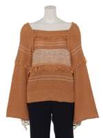 テープヤーンジャガードニット/オレンジ