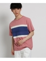 テクニカルボーダーＴシャツ/ピンク(472)