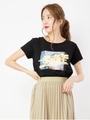 ネオンプリントフォトTシャツ/ブラック