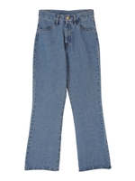 ハイウエストフレアデニムパンツ/ライトブルー