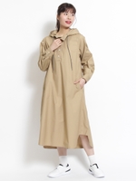 ハイカウントオックス　フードワンピース/ベージュ