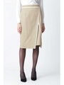 バイカラートリミングラップスカート/ベージュ(040)