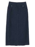 バックプリーツデニムタイトスカート_/インディゴブルー