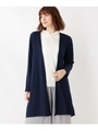 バックプリーツ切り替えロングカーディガン/ネイビー(093)