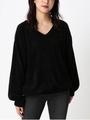 バルーンスリーブVネックTOP/BLACK