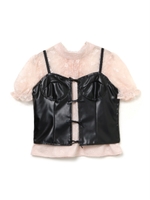 ビスチェセットレースブラウス/ベージュ