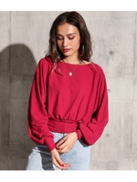 ピーチスキンウエストギャザードルマントップス/ピンク(008)