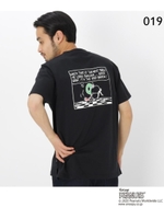 ピーナッツ PEANUTS 別注 スヌーピー バックプリント 半袖 Tシャツ/ブラック(019)
