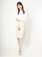 ファンシーツイードタイトスカート/ベージュ