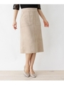 フェイクスエードタイトスカート/ライトベージュ(051)