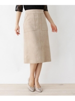 フェイクスエードタイトスカート/ライトベージュ(051)