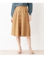 フェイクボタンフレアスカート/ベージュ(052)