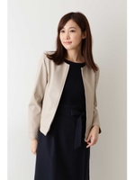 フェイクレザーブルゾン/グレージュ3(043)