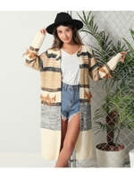 フリンジデザインニットカーディガン/ベージュ(005)