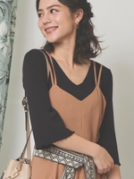 フレアスリーブニット/黒