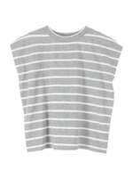 フレンチスリーブTシャツ/杢グレー/ホワイト