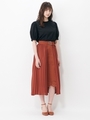 プリーツｘワークコンビネーションスカート/レンガ