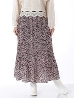 プリントプリーツスカート/ムラサキ