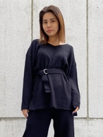 ベルト付WリブK TOP/BLACK