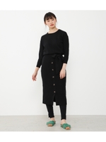 ベルト付ニットOP/BLK