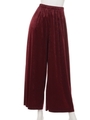 ベロアワイドリラクシングパンツ/ボルドー