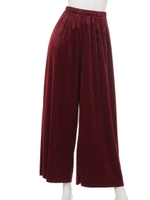 ベロアワイドリラクシングパンツ/ボルドー