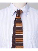 ボーダーニットタイ/結婚式、セレモニー、パーティー,二次会/ブラウン(342)