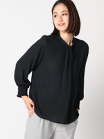 ボウタイシャーリングブラウス/ネイビー