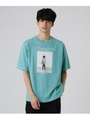 ポートレートプリントTシャツ/ライトグリーン(021)