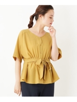 ポプリンウエストリボンシャツ/マスタード(033)