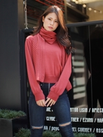 マフラーSETボリュームニット/レッド