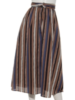 マルチストライプスカート/ストライプキャメル